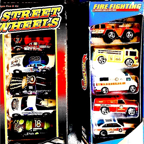 Mattel Other - Hot Wheels Vintage Die-cast Fire Fighter & Racing Street Wheels Sets